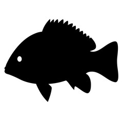 sheepshead vector silhouette icon - ideal for fishing logos, seafood icons, and aquatic-themed graphics.