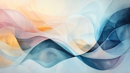 Harmonious abstract wave pattern in gentle pastel gradients artwork
