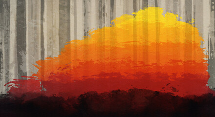 Grungy Abstract Background with Vertical Stripes and Warm Color Gradient - Artistic Texture