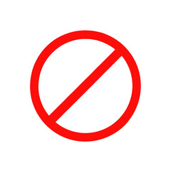 Red Prohibition Sign With Circle And  isolated on a transparent background
