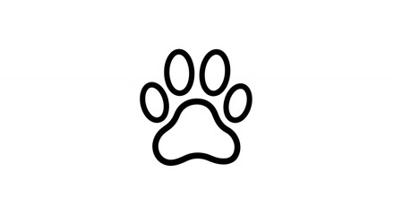 Obraz premium Simple black outline paw print icon