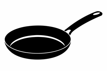 frypan sihouette black vector