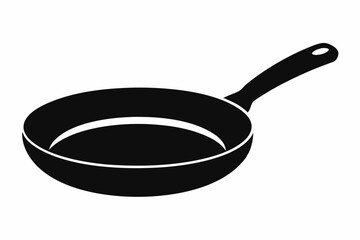 frypan sihouette black vector
