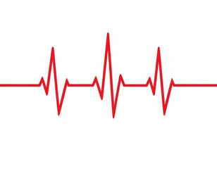 Stylized Red EKG Pulse Line on Dark Minimalist Background