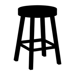 stool vector silhouette icon - perfect for furniture icons, decals, or SVG crafts.