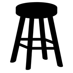 stool vector silhouette icon - perfect for furniture icons, decals, or SVG crafts.