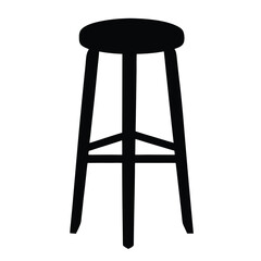 stool vector silhouette icon - perfect for furniture icons, decals, or eps crafts.