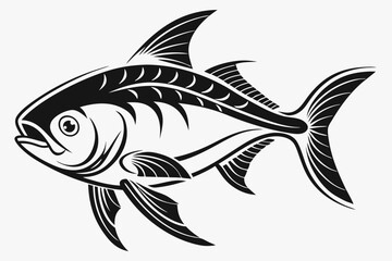 tetra fish sihouette black vector