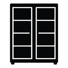 storage cabinet vector silhouette icon - perfect for furniture icons, decals, or eps crafts.