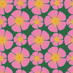 Beautiful seamless floral pattern . Flower vector illustration. Field of flowers
