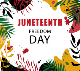 Juneteenth Freedom Day. Greeting card.