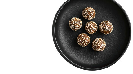 Sesame Seed Energy Balls Recipe isolated on transparent background