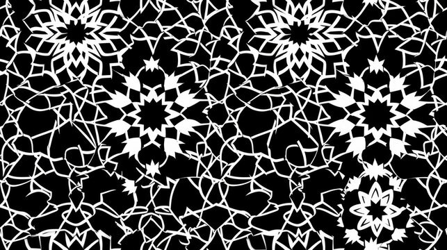 black and white tessellated arabesc pattern