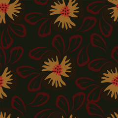 Beautiful seamless floral pattern . Flower vector illustration. Field of flowers
