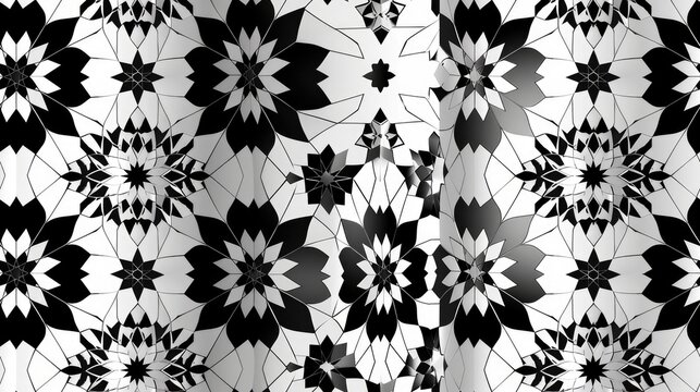 black and white tessellated arabesc pattern