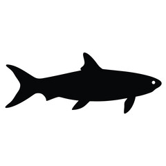 tarpon vector silhouette icon - ideal for fishing logos, seafood icons, and aquatic-themed graphics.