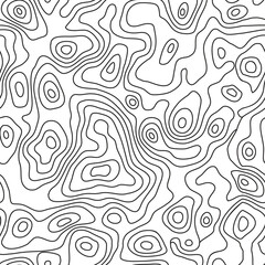 Topographic geographic contour lines map on white background Vector grid map