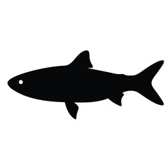 Obraz premium tarpon vector silhouette icon - ideal for fishing logos, seafood icons, and aquatic-themed graphics.