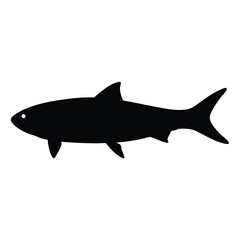 Obraz premium tarpon vector silhouette icon - ideal for fishing logos, seafood icons, and aquatic-themed graphics.