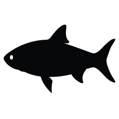 tarpon vector silhouette icon - ideal for fishing logos, seafood icons, and aquatic-themed graphics.