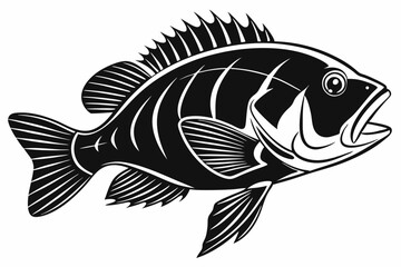 cichlid sihouette black vector