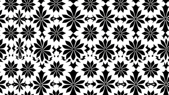 black and white tessellated arabesc pattern