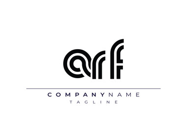 ARF Creative Unique Modern Letter Logo Design. Stylized logo featuring a unique letter design, presenting abstract minimalist aesthetics and modern appeal.