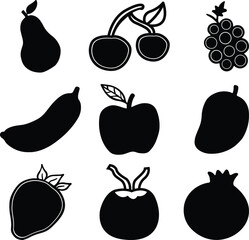 fruit vector set art and illustration