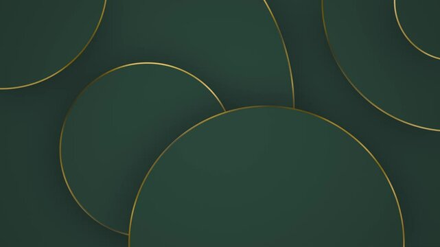 Luxury Golden Circles on Green Background