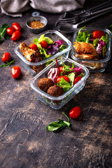 Meal prep concept. Healthy food in container.