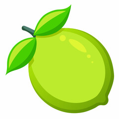 Vector illustration of a green lemon 