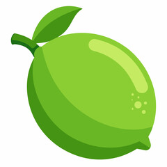Vector illustration of a green lemon 