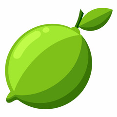 Vector illustration of a green lemon 