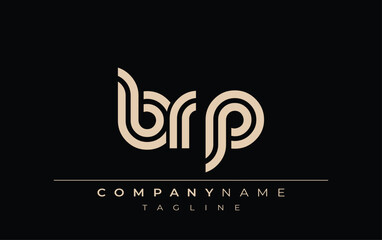 BRP Creative Unique Modern Letter Logo Design. Stylized logo featuring a unique letter design, presenting abstract minimalist aesthetics and modern appeal.