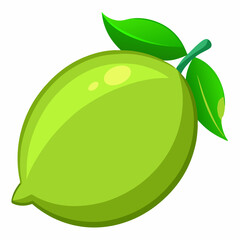 Vector illustration of a green lemon 