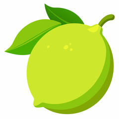 Vector illustration of a green lemon 
