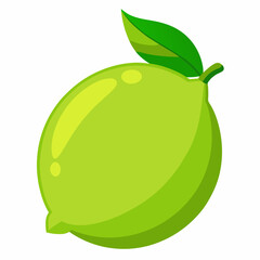 Vector illustration of a green lemon 
