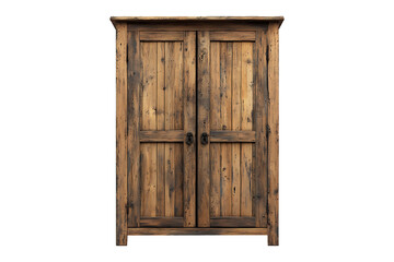Obraz premium Front view Damaged Rustic Ash Ambiance Wardrobe isolated on transparent background 