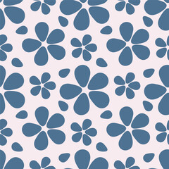 Elegant trendy vector ditsy floral seamless pattern design of beautiful abstract flowers and leaves. Foliage repeat texture background. Suitable for wallpaper, surface printing and textile