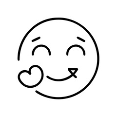 Fototapeta premium Smiling emoji with heart symbol expressing love and affection concept of icon 