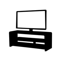 tv stand vector silhouette icon - perfect for furniture icons, decals, or SVG crafts.