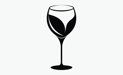 wine glass icon, tasting silhouette, drink vector symbol