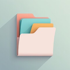 Modern File Folder Icon &ndash; Minimalist Document Storage Symbol for Digital Interface Design