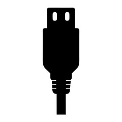 usb cablevector silhouette icon - perfect for electronics-themed crafts, decals, or SVG projects.