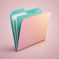 Modern File Folder Icon – Minimalist Document Storage Symbol for Digital Interface Design