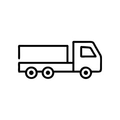 Fototapeta premium Simple outline of a delivery truck in linear design 