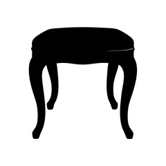 vanity stool vector silhouette icon - perfect for furniture icons, decals, or SVG crafts.
