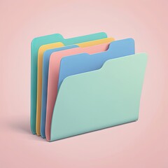 Modern File Folder Icon – Minimalist Document Storage Symbol for Digital Interface Design

