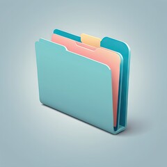 Modern File Folder Icon – Minimalist Document Storage Symbol for Digital Interface Design

