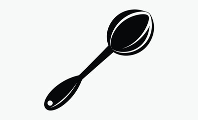 mixing spoon icon, kitchen utensil silhouette, cooking tool vector

